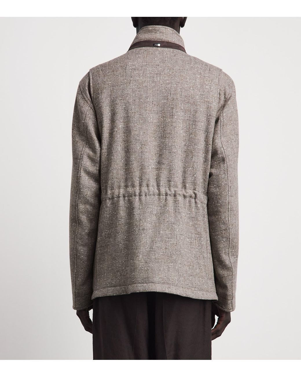 Herno Brown Wool Hybrid High-Neck Jacket for men
