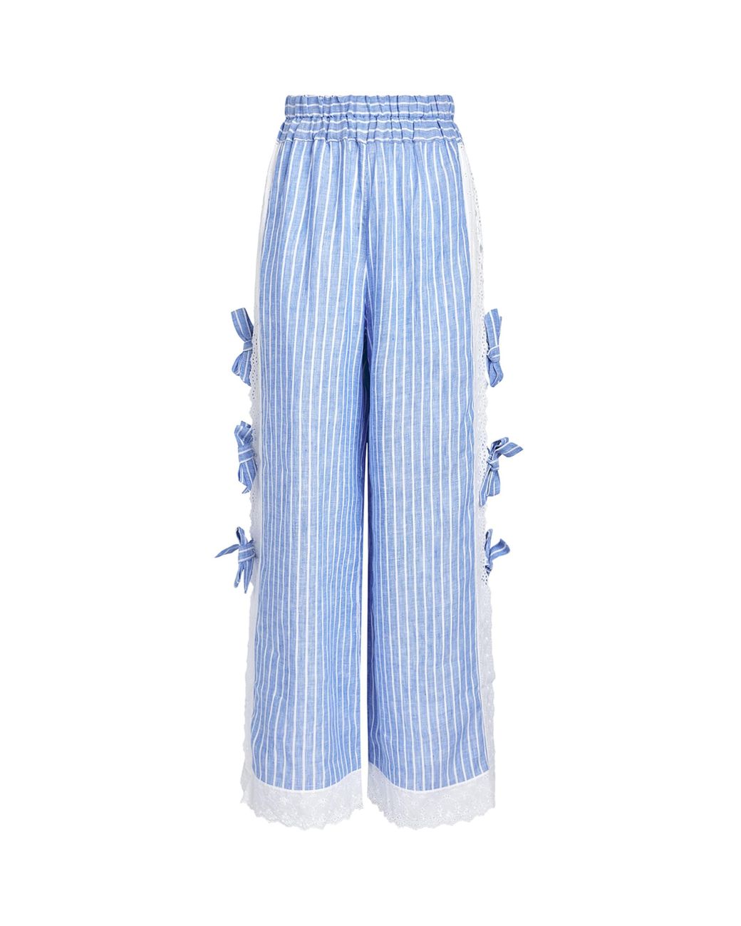 Loretta Caponi Blue Linen Clarissa Trousers