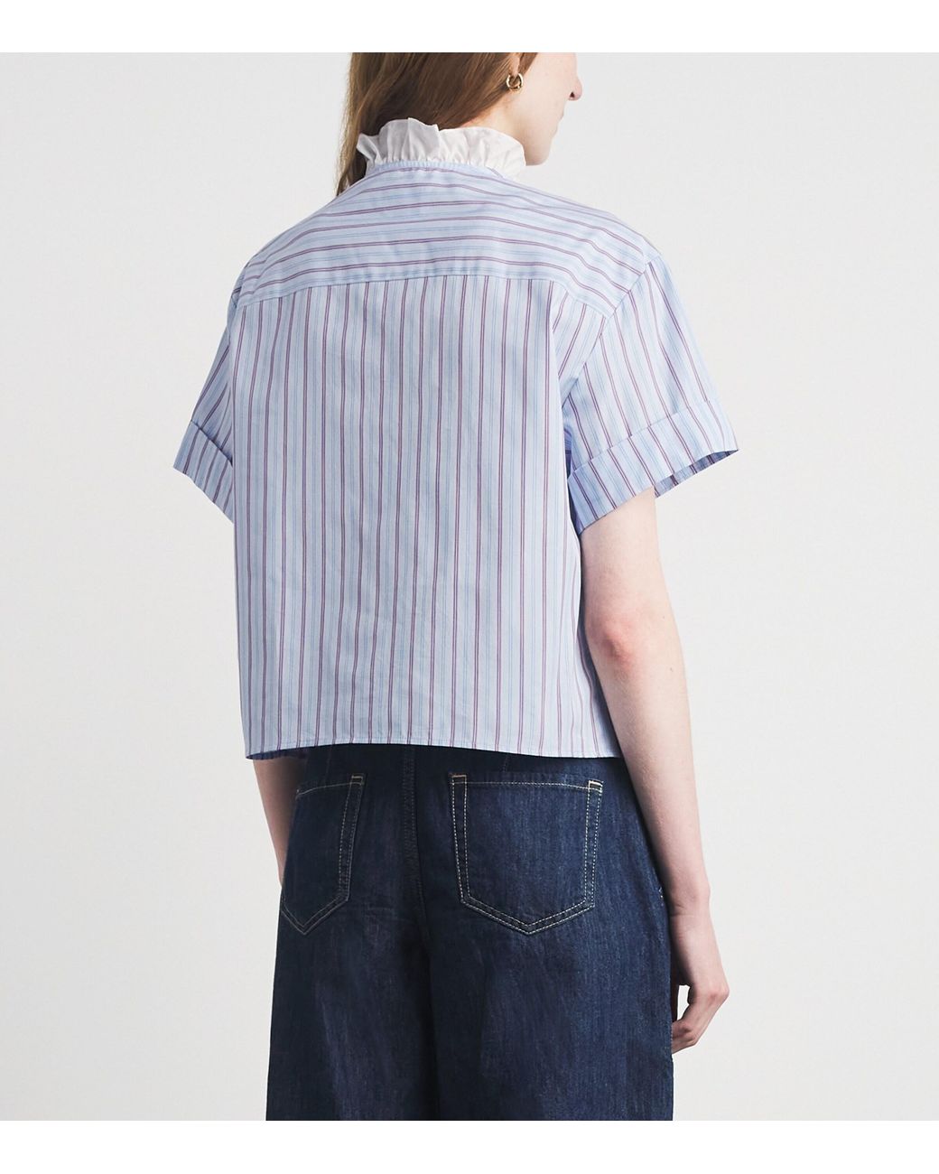 Claudie Pierlot Blue Cotton Stripe Shirt