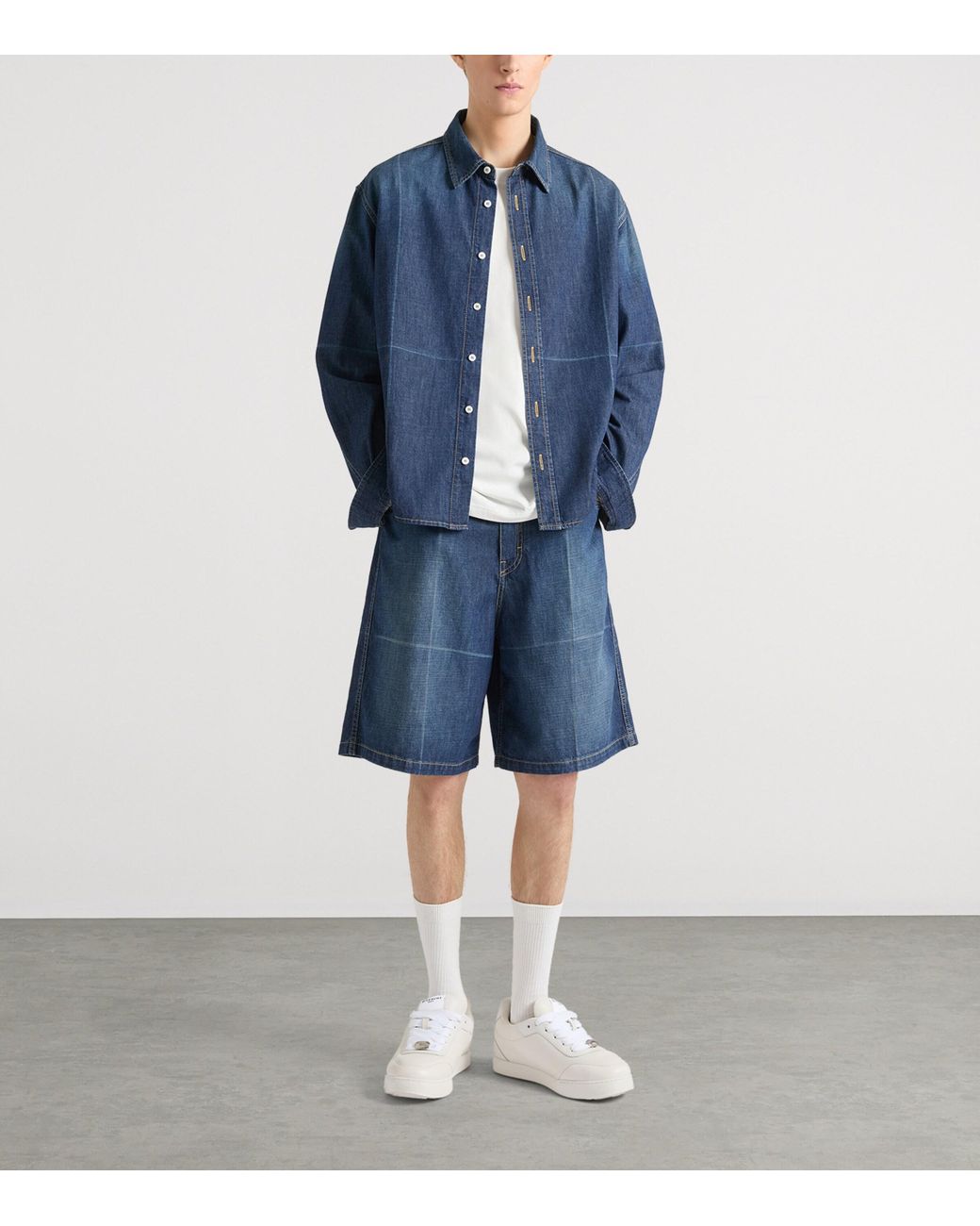 Givenchy Blue Folded-Effect Denim Shirt for men