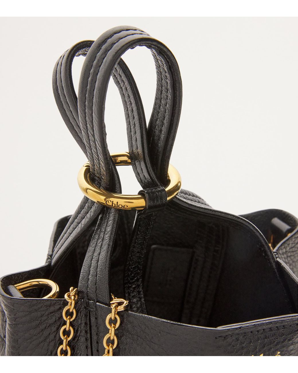 Chloé Black Small Calfskin Spin Tote Bag