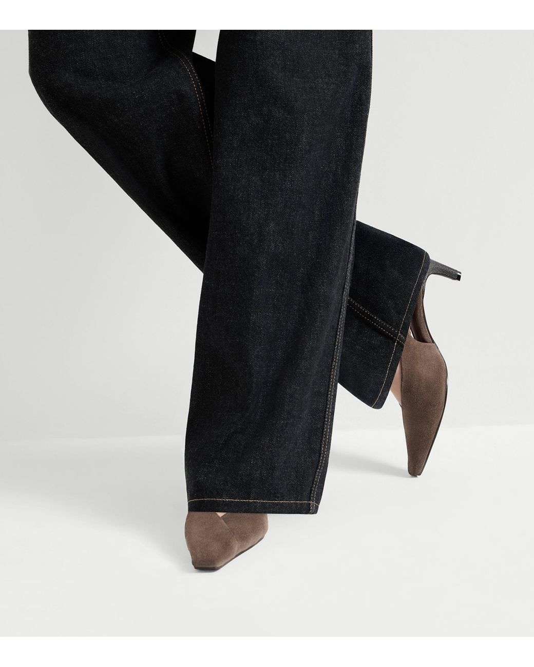Brunello Cucinelli Brown Suede Monili Slingback Pumps 70