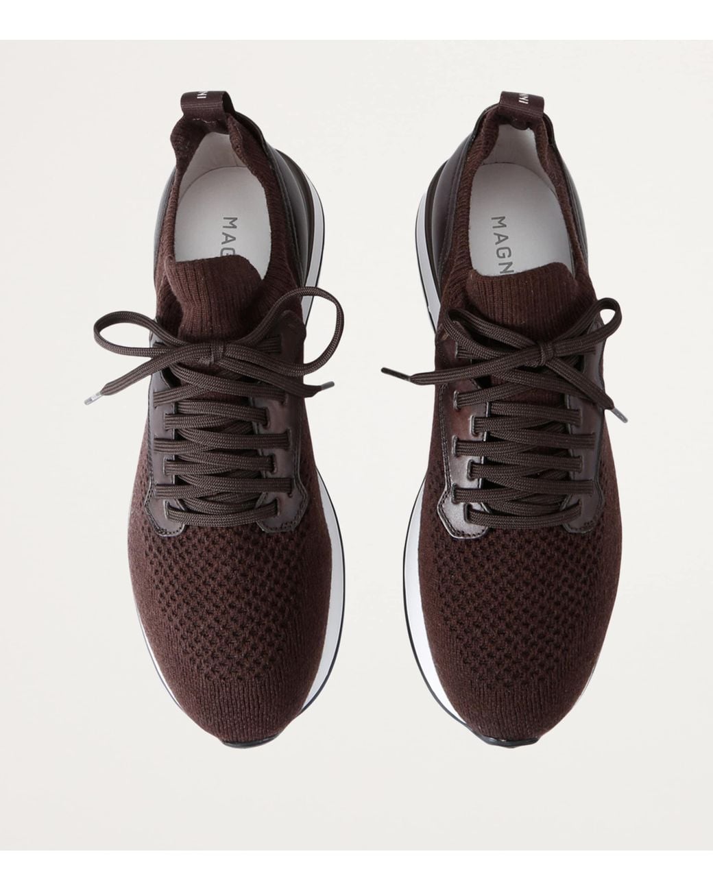 Magnanni Shoes Brown Stratus Lyteknit Sneakers for men