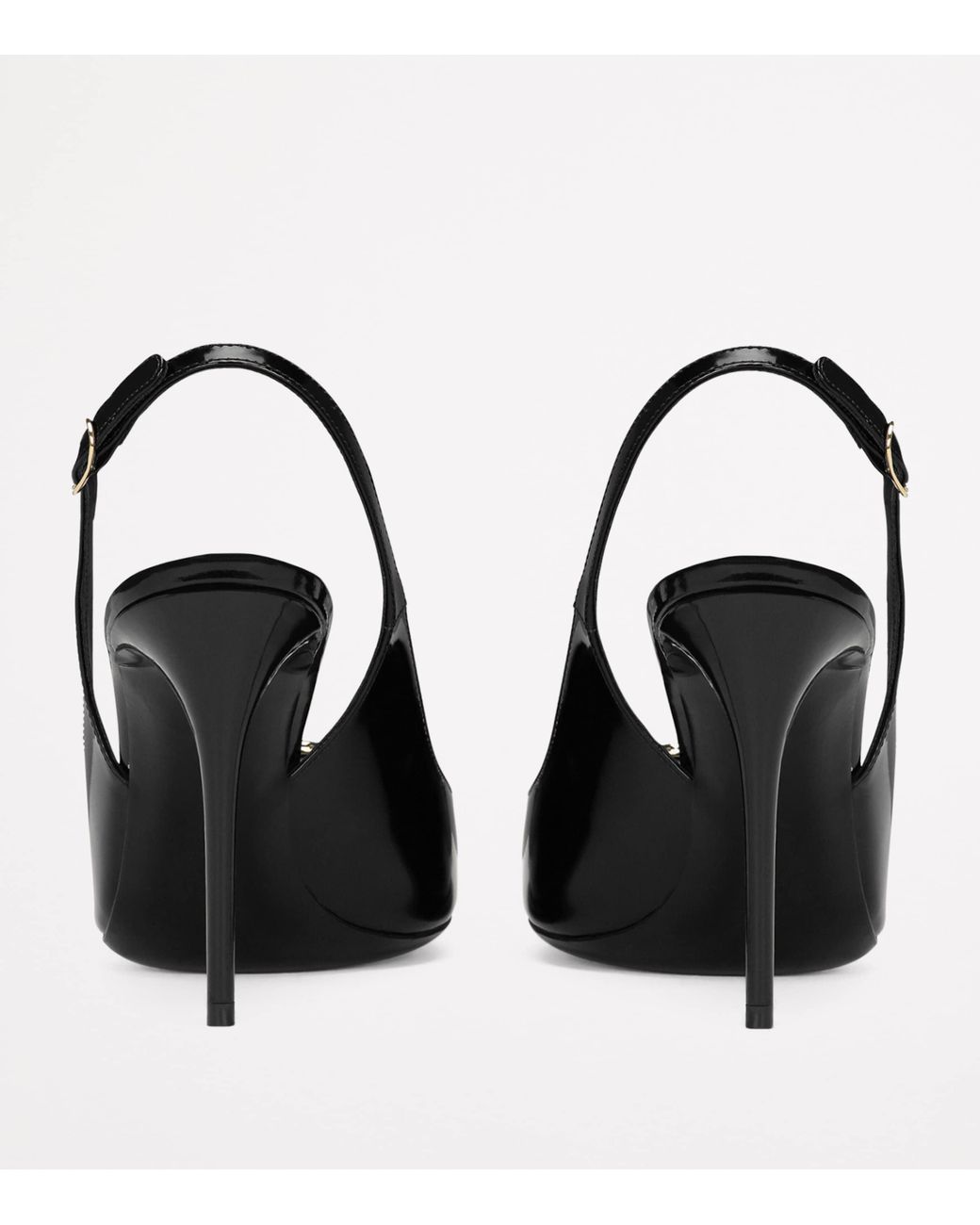 Dolce & Gabbana Black Dg Logo 90 Leather Slingback Pump