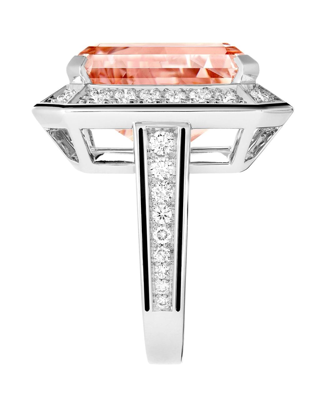 Boucheron Pink Diamond And Morganite Vendôme Liseré Ring