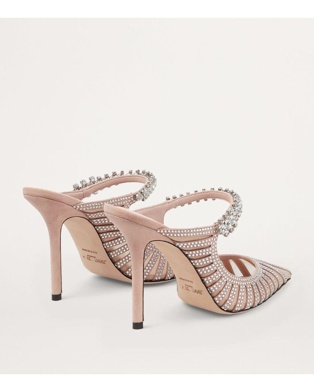 Jimmy Choo Bing 100 Embellished Mules in Pink | Lyst