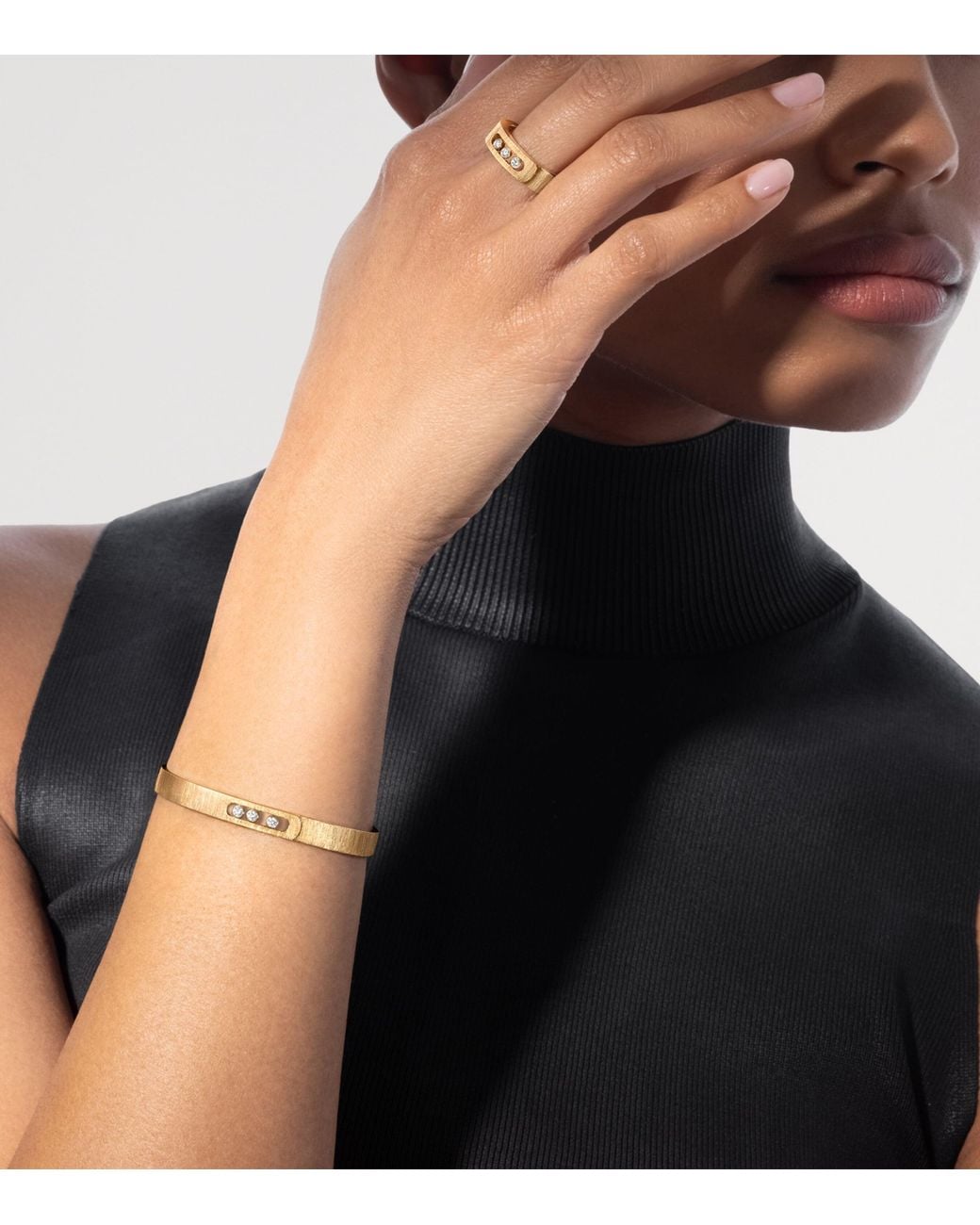 Messika Natural Move Noa Diamond And Chiselled Bangle