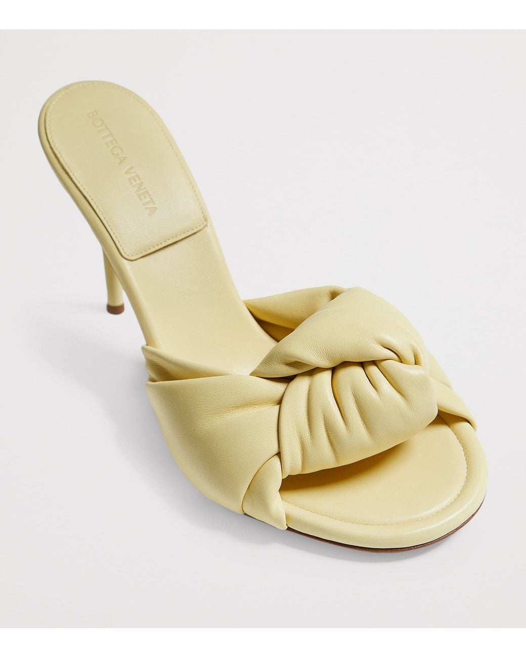 Bottega Veneta Natural Leather Knot Cherry Mules 90