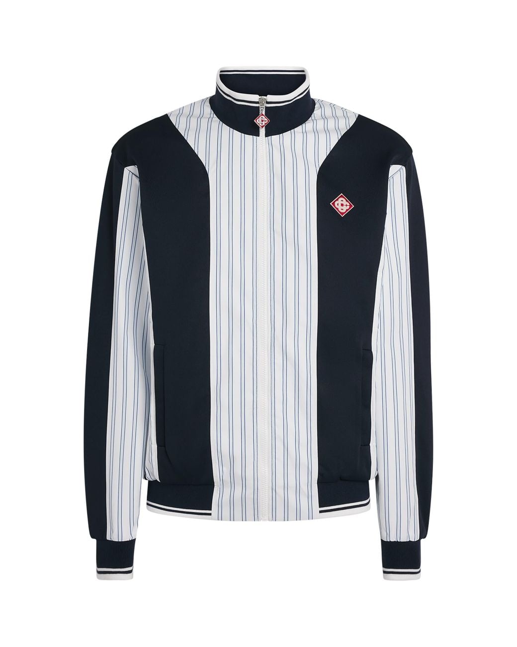 Casablanca Blue Cotton Pinstripe Panelled Track Jacket for men