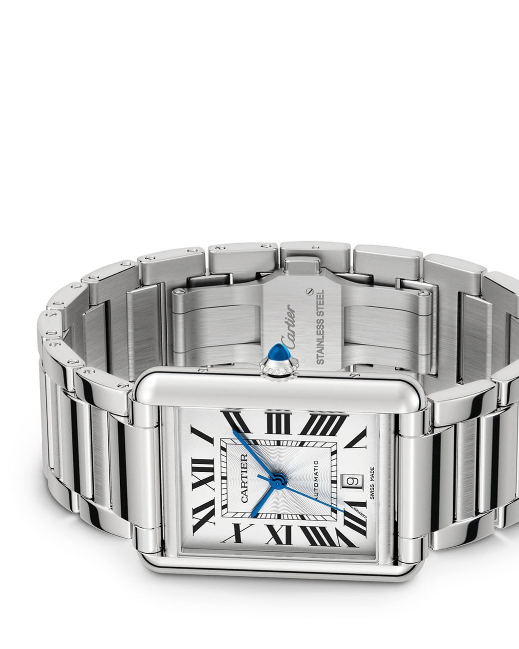 Cartier Gray Extra-Large Steel Tank Must Watch