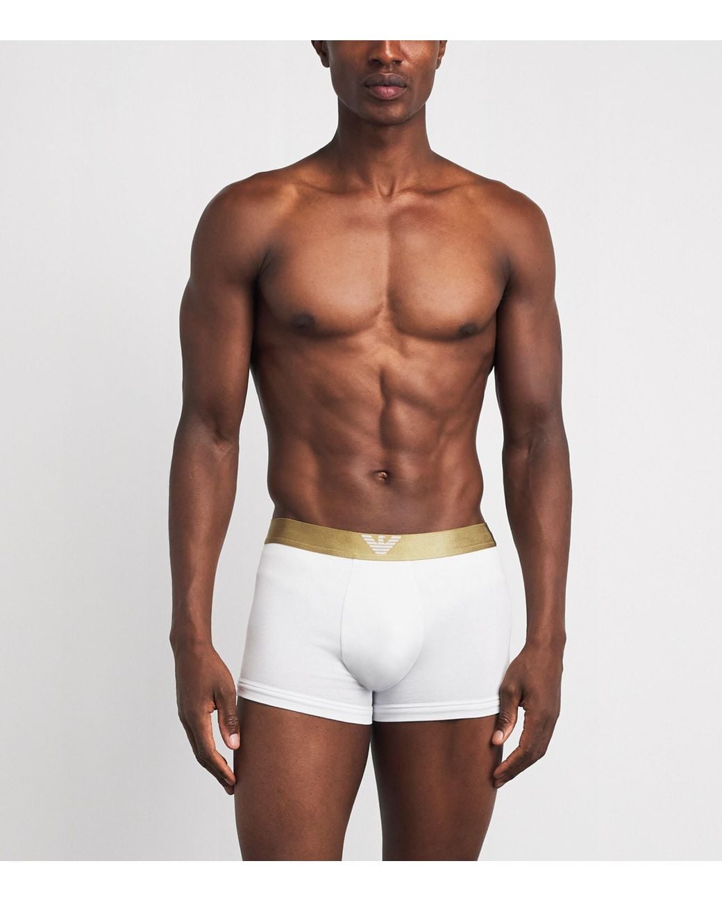 Emporio Armani White Stretch-Cotton Logo Trunks for men