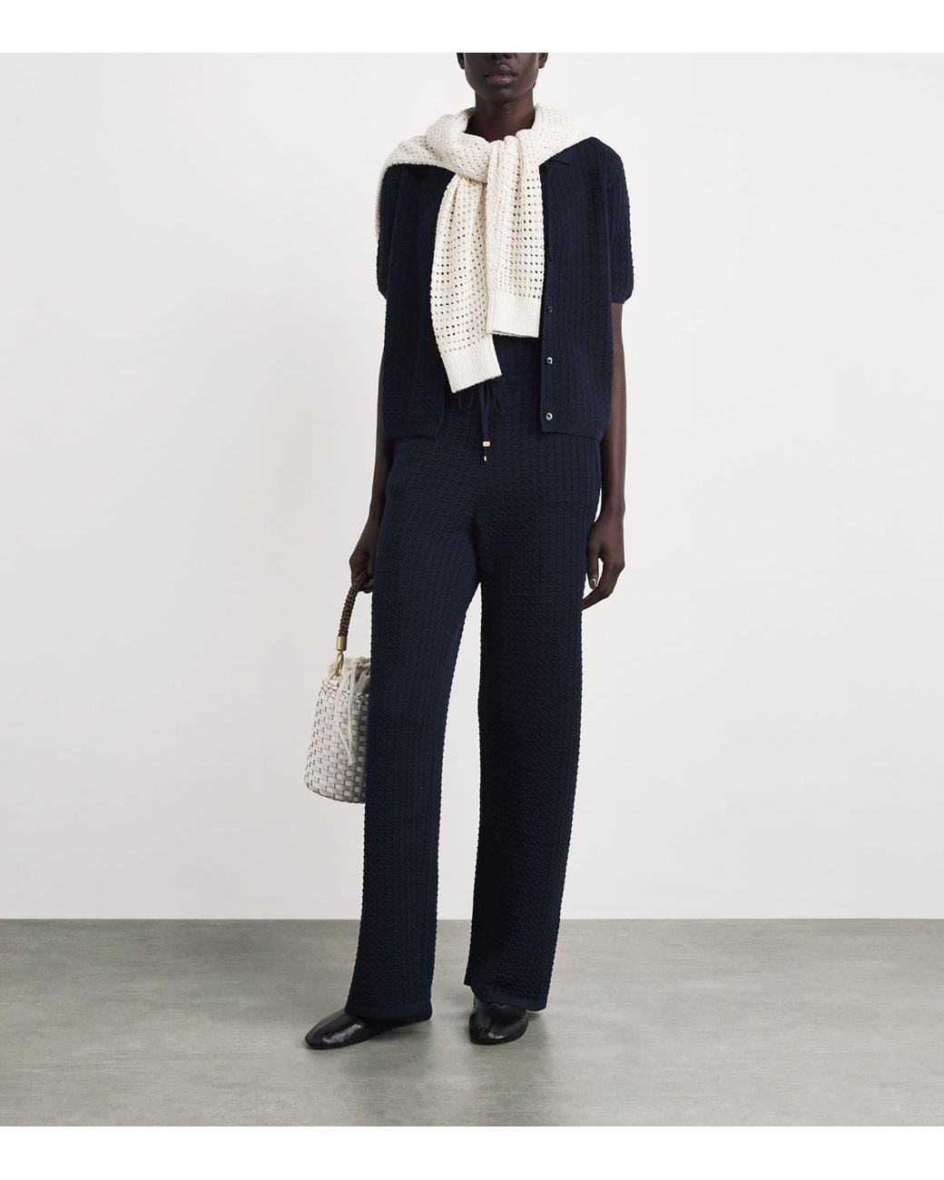 Eleventy Blue Wool Knitted Trousers