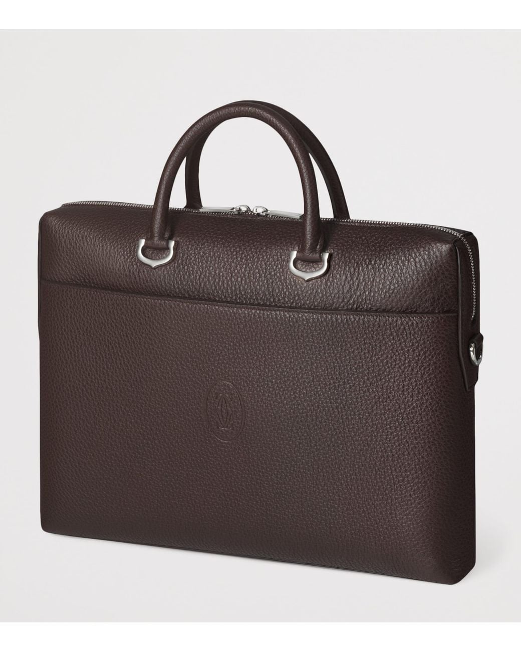 Cartier Brown Leather Must De Briefcase for men