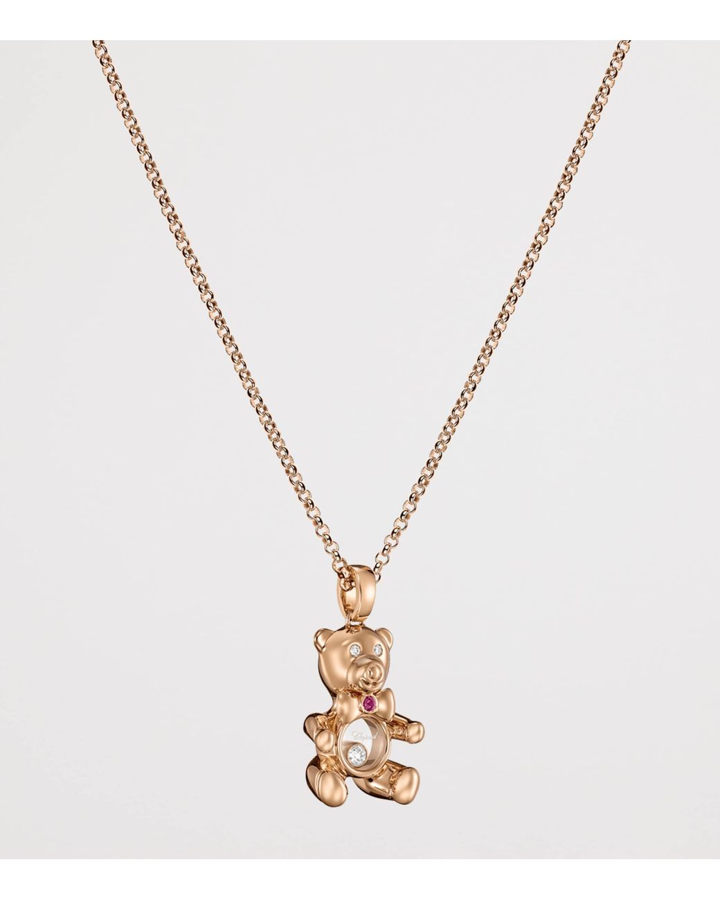 Chopard Metallic And Diamond Happy Diamonds Teddy Necklace