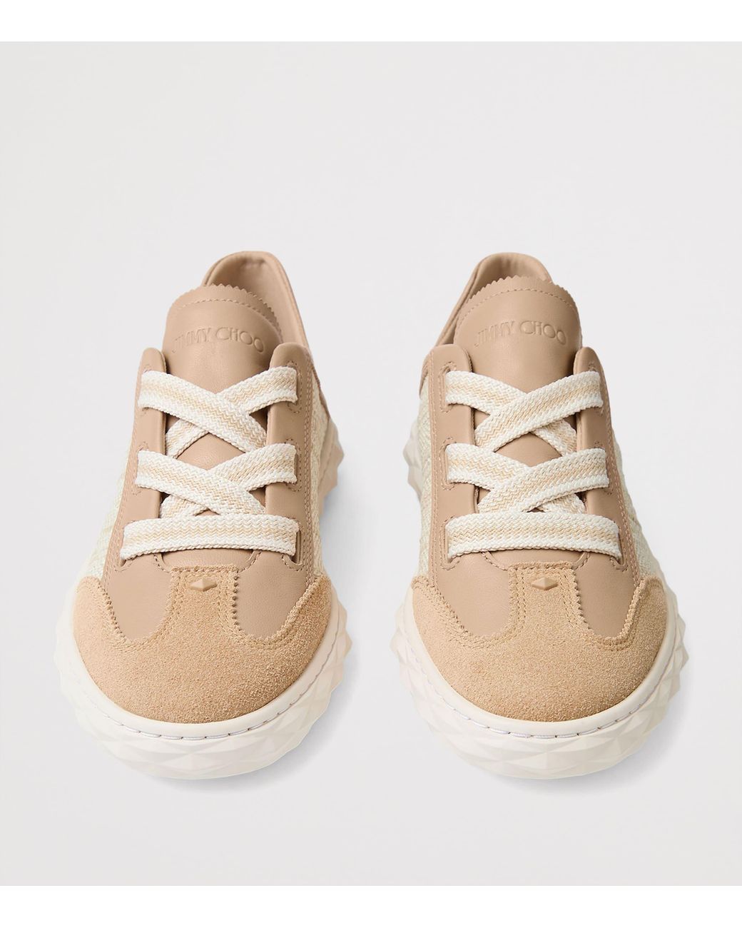 Jimmy Choo Natural Diamond Light Flex Leather Woven Sneakers