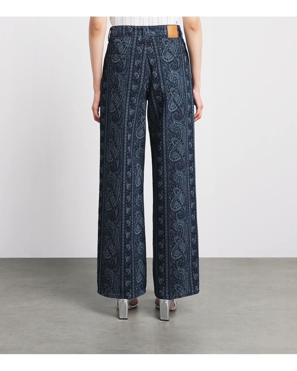 Claudie Pierlot Blue Paisley Straight Jeans