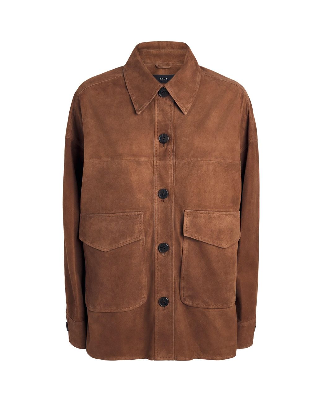 Arma Brown Lamb Suede Kaylee Shacket