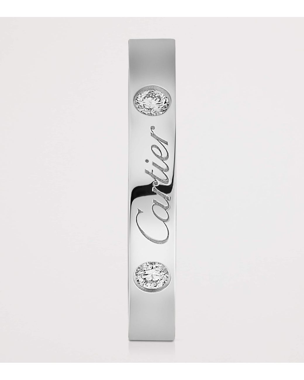 Cartier Metallic Platinum And Diamond C De Wedding Band