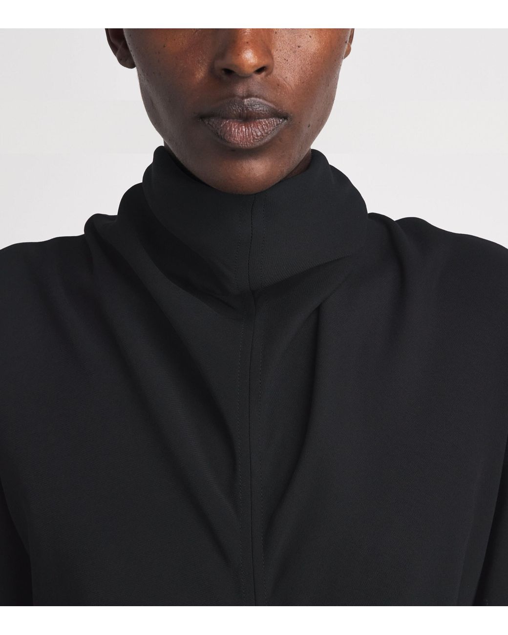 Totême Black Slouch-Waist Midi Dress