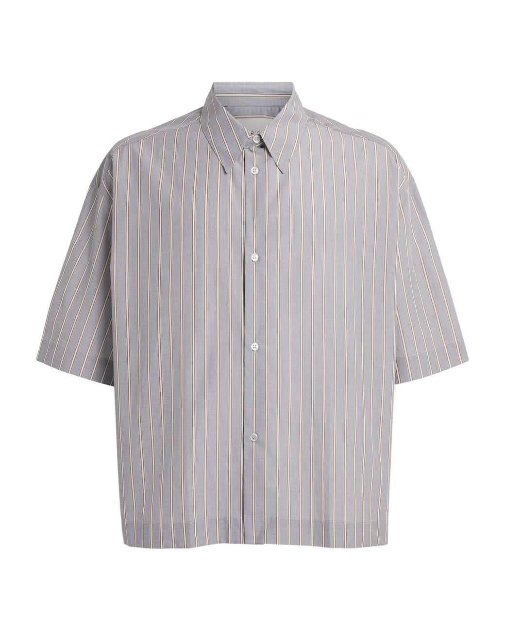 Studio Nicholson Gray Cotton Stripe Sanko Shirt for men