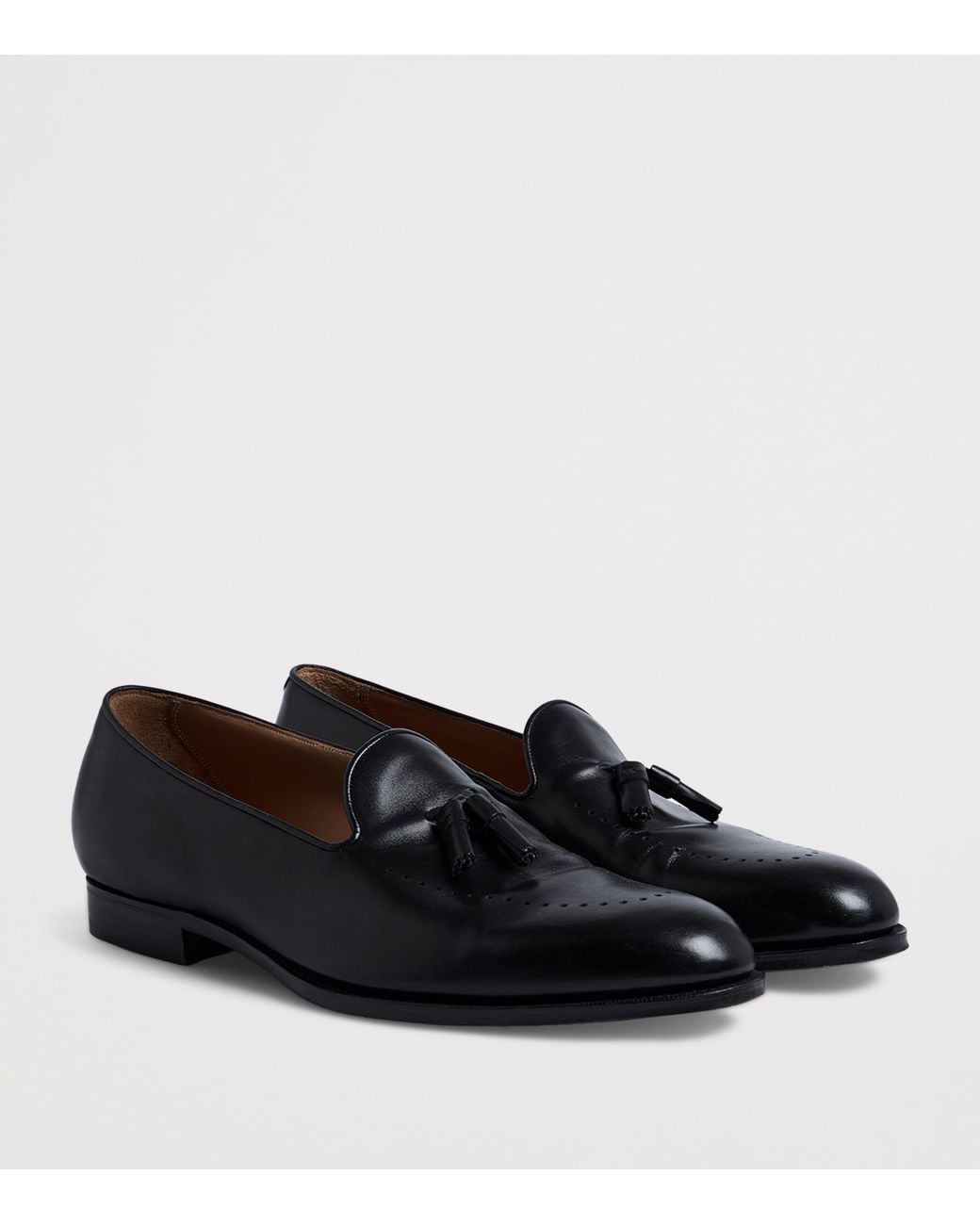 Dunhill Black Calf Leather Tassel Loafers for men