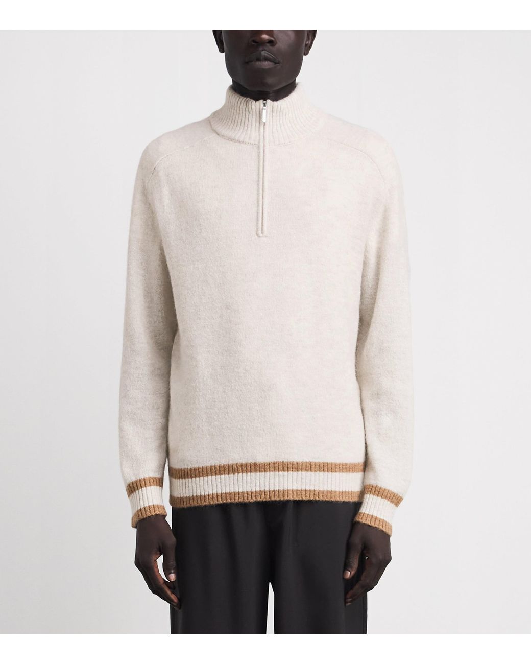 CHE White Wool-Blend Quarter-Zip Cillian Sweater for men