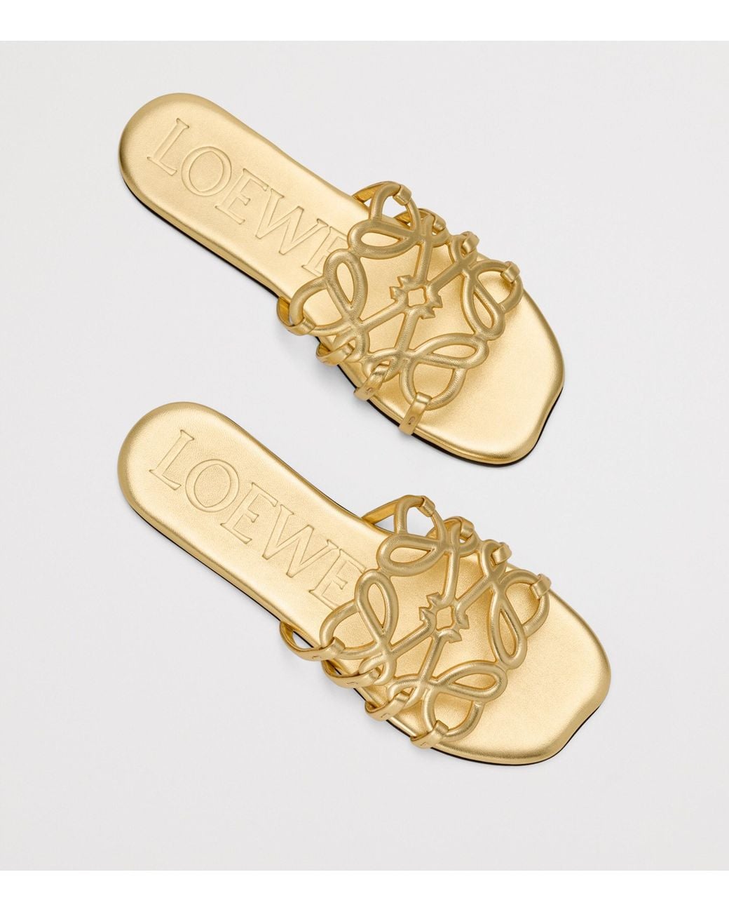 Loewe Natural X Paula's Ibiza Leather Petal Anagram Slides