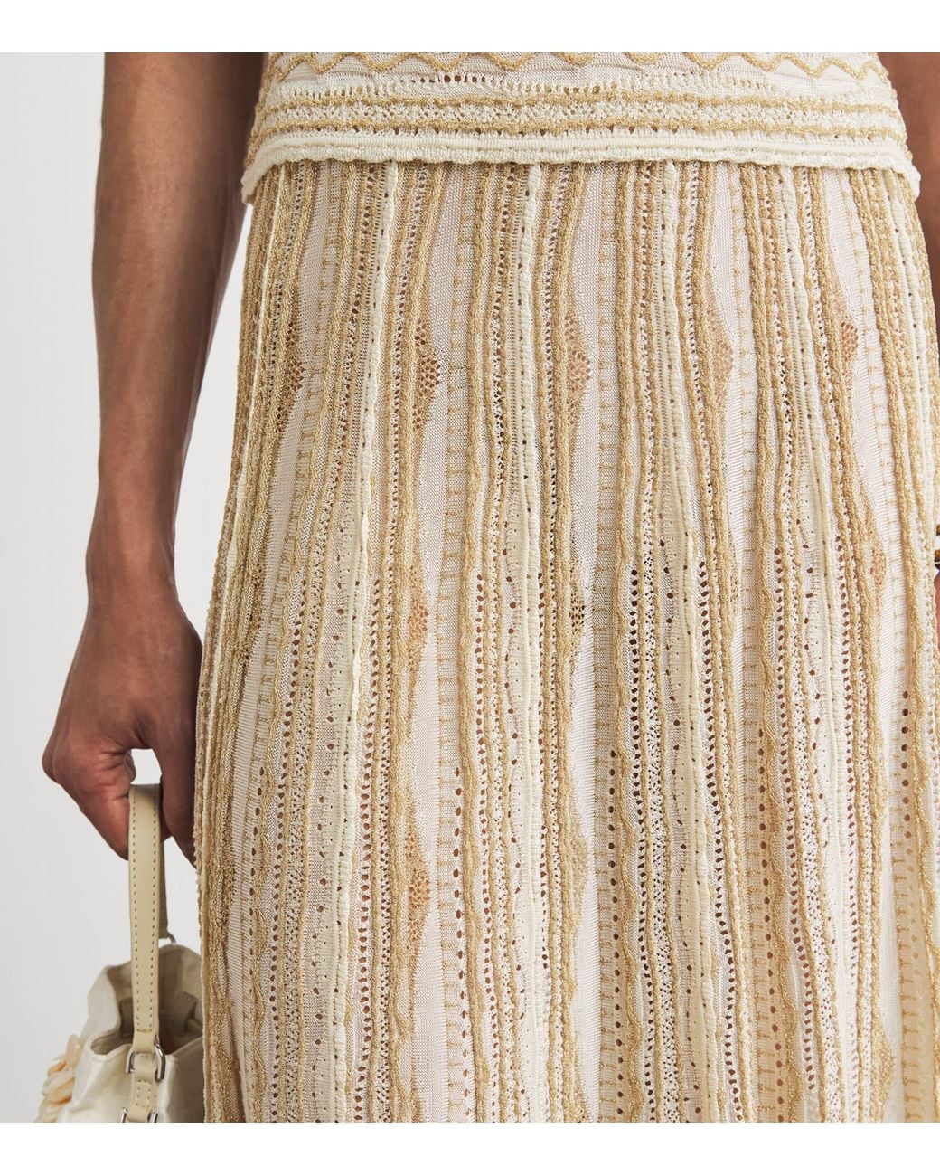 Ulla Johnson Natural Knitted Clio Midi Skirt