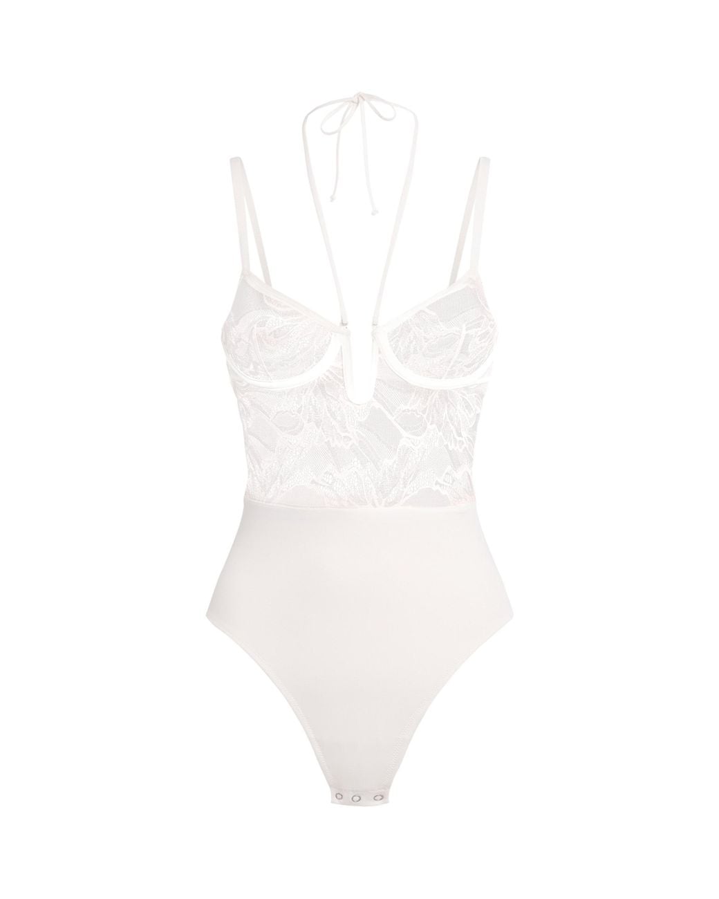 Wolford White Lace Shaping Bustier Bodysuit