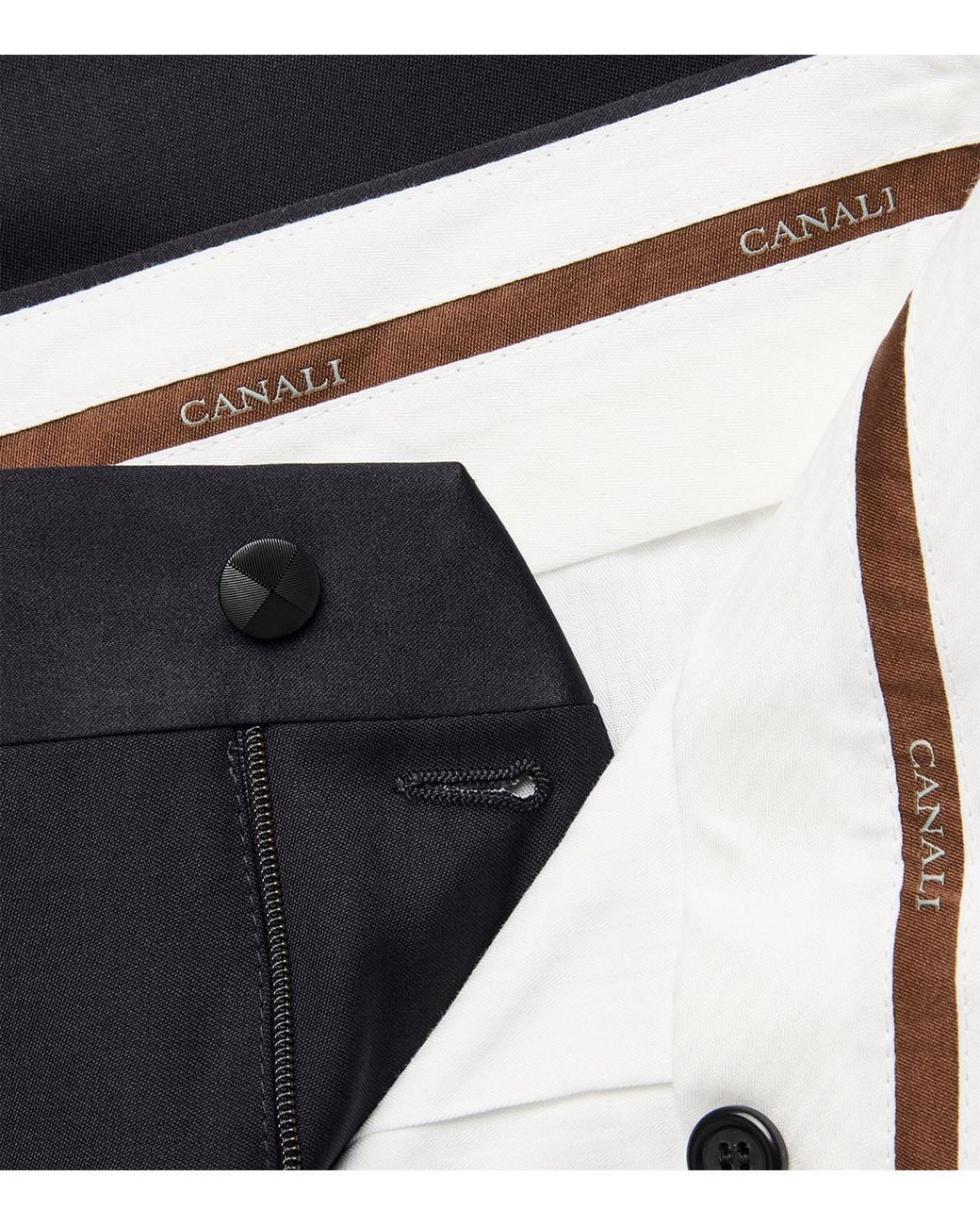 Canali Blue Wool Tuxedo Trousers for men