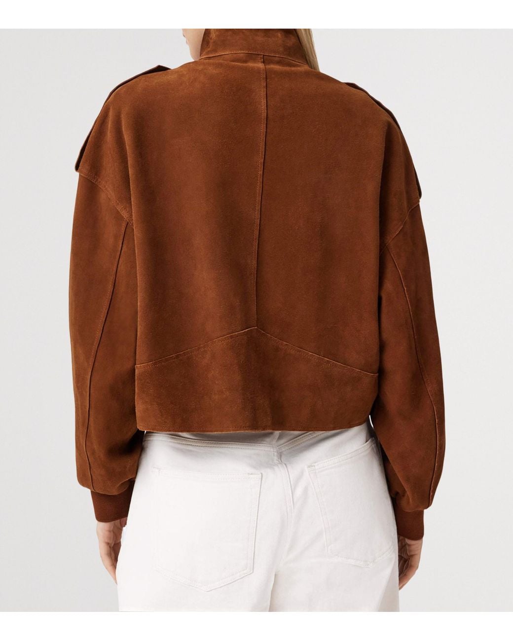 AllSaints Brown Suede Lowden Jacket