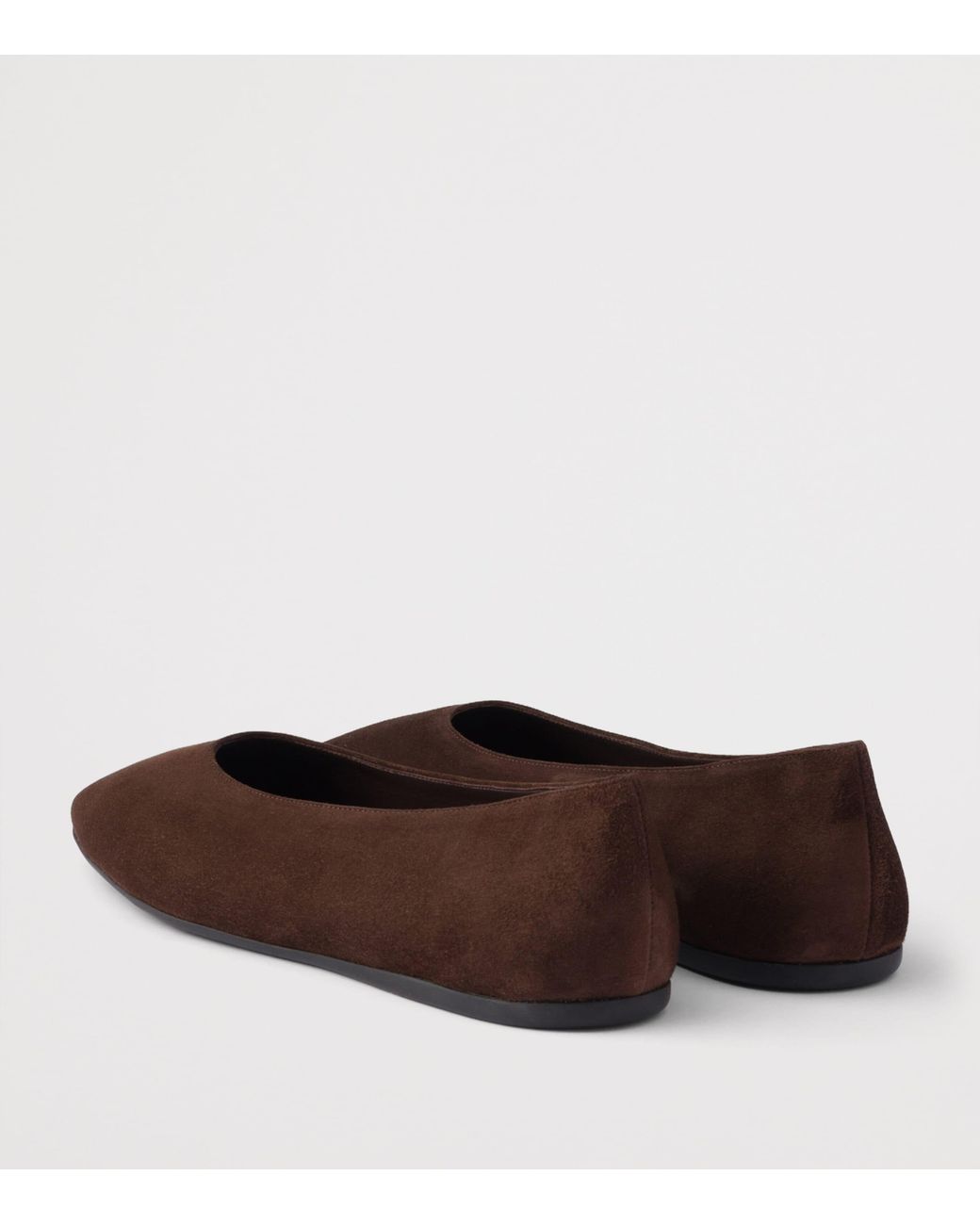 Prada Brown Suede Logo Ballet Flats