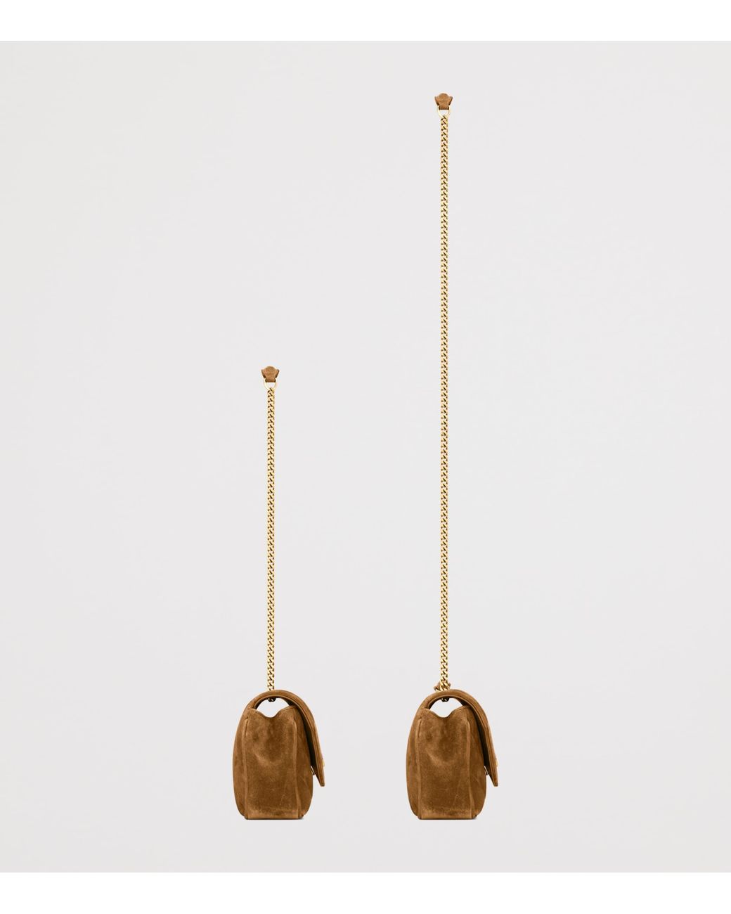 Saint Laurent Natural Mini Suede Loulou Shoulder Bag