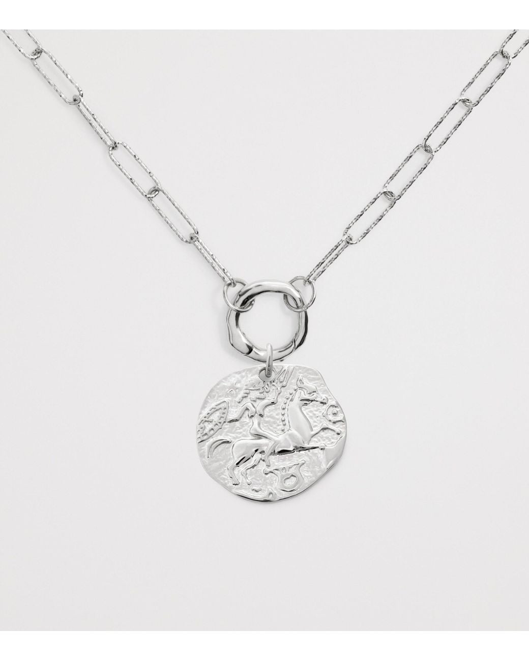 Monica Vinader Metallic Sterling Talisman Goddess Coin Pendant