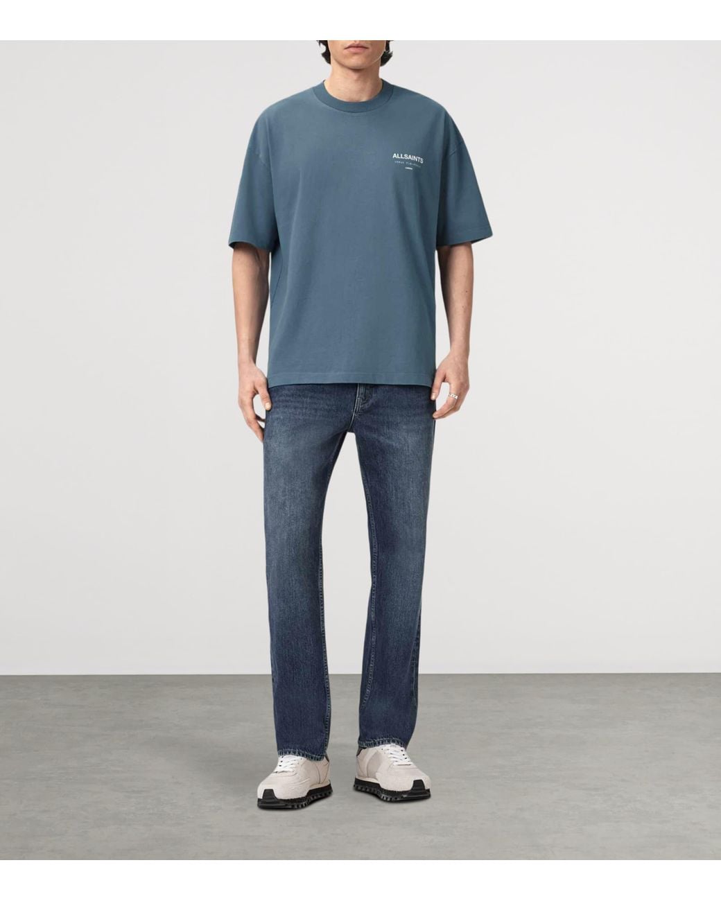 AllSaints Blue Organic Cotton Underground T-Shirt for men