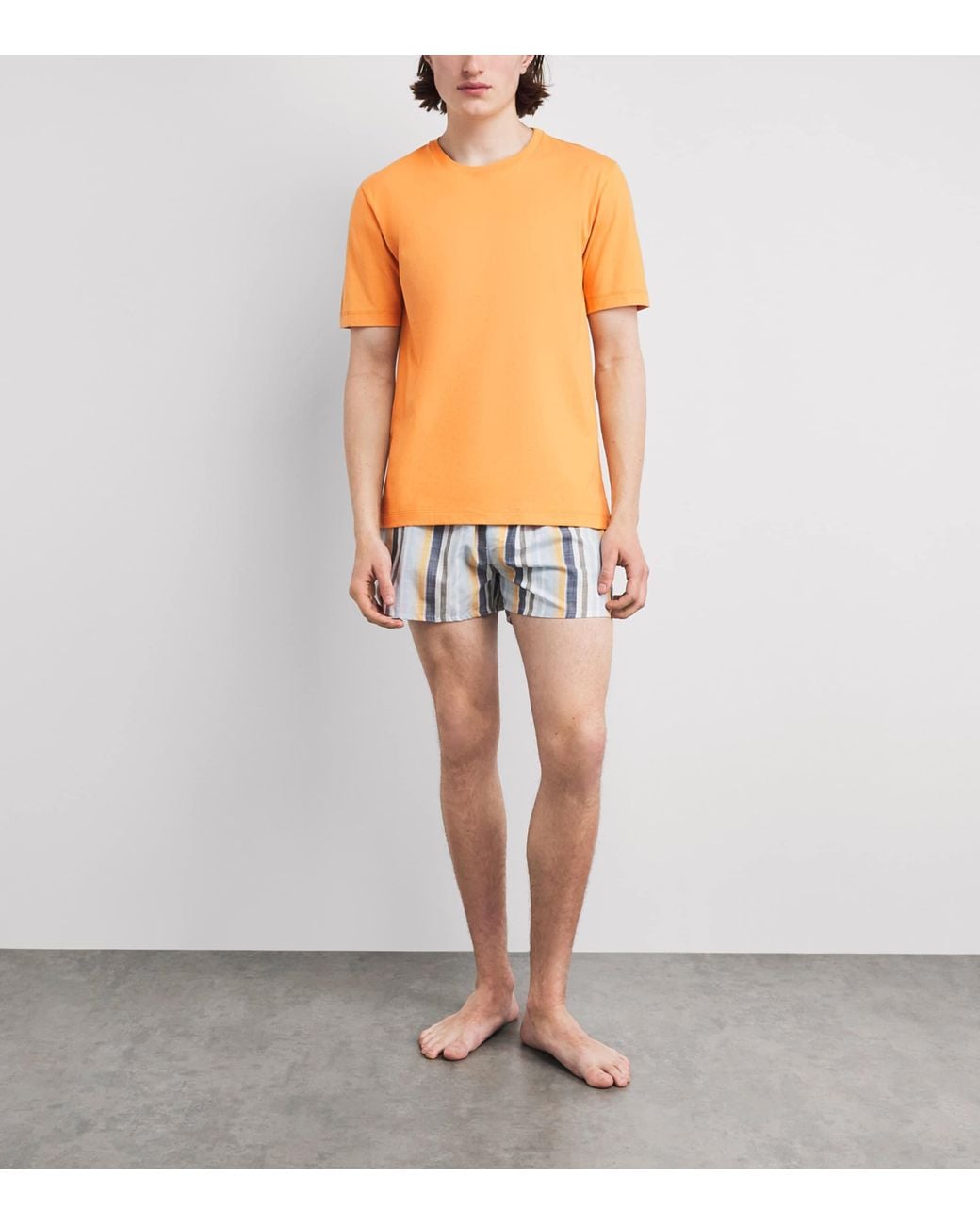 Hanro Orange Cotton Living T-Shirt for men