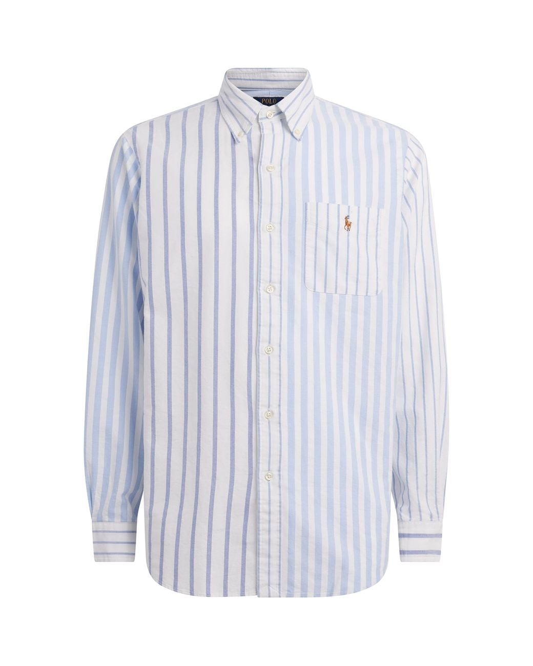 Polo Ralph Lauren Blue Stripe Patchwork Oxford Shirt for men