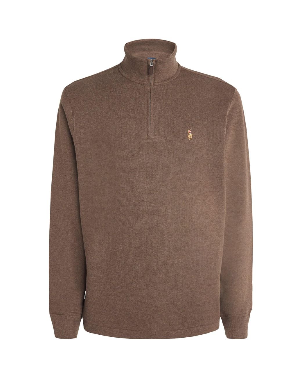 Polo Ralph Lauren Brown Estate-Rib Quarter-Zip Sweater for men