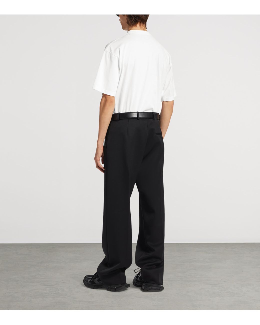 Balenciaga White Cotton Messy Spray T-Shirt for men