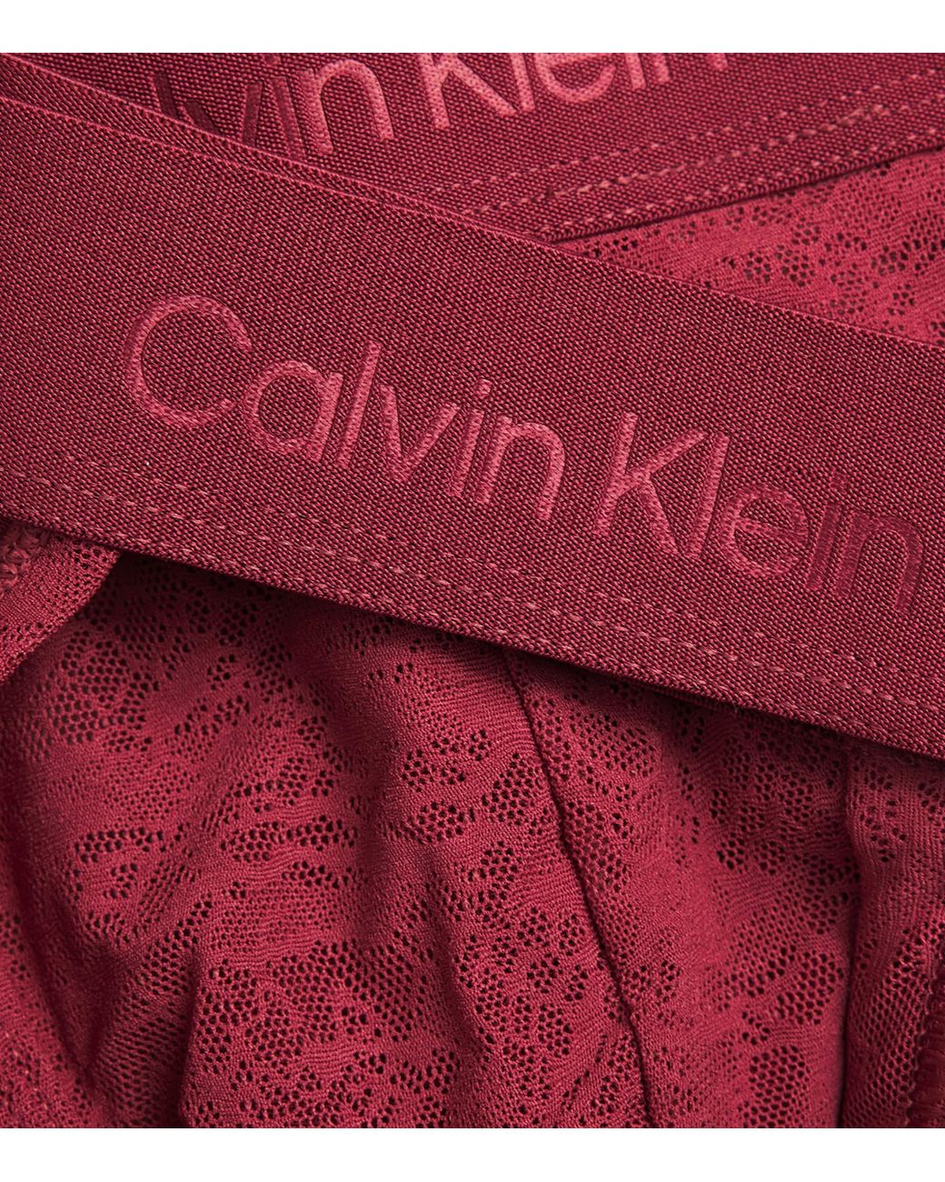 Calvin Klein Red Low-Rise Sculpt Lace Trunks for men