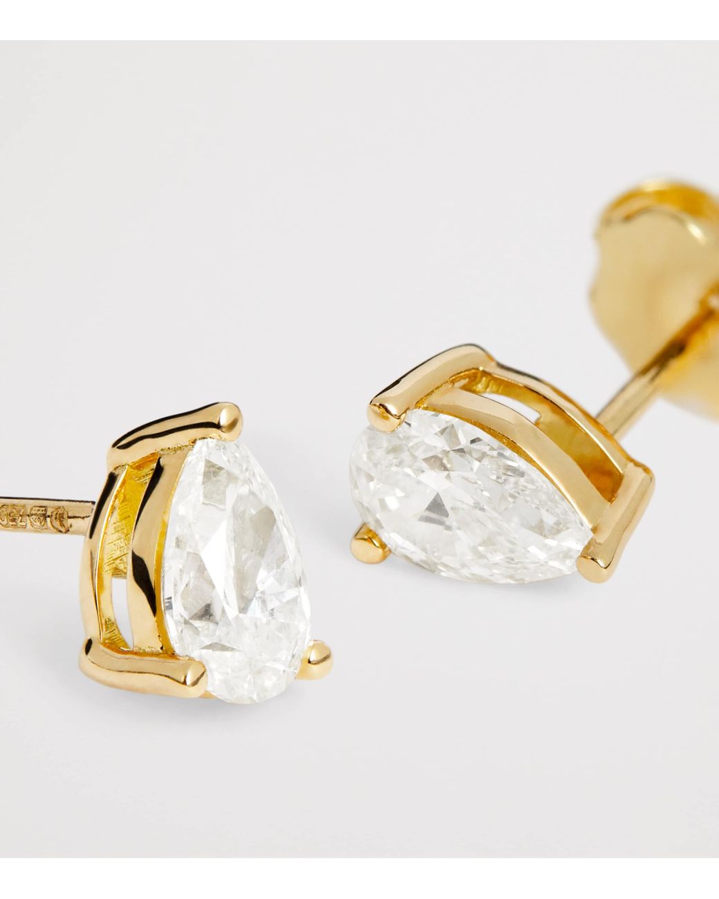 Harrods White And Diamond Pear Stud Earrings