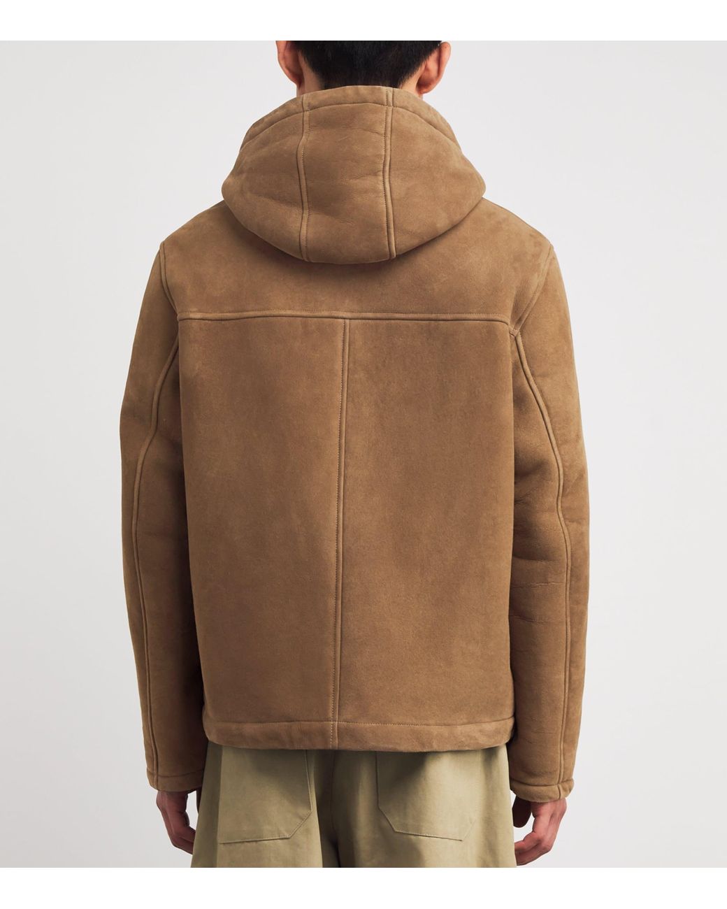 Yves Salomon Brown Shearling Reversible Hooded Jacket for men