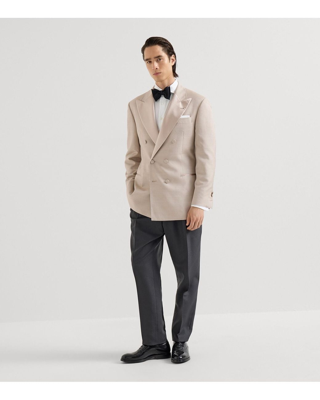 Brunello Cucinelli Natural Silk One-And-A-Half-Breasted Blazer for men