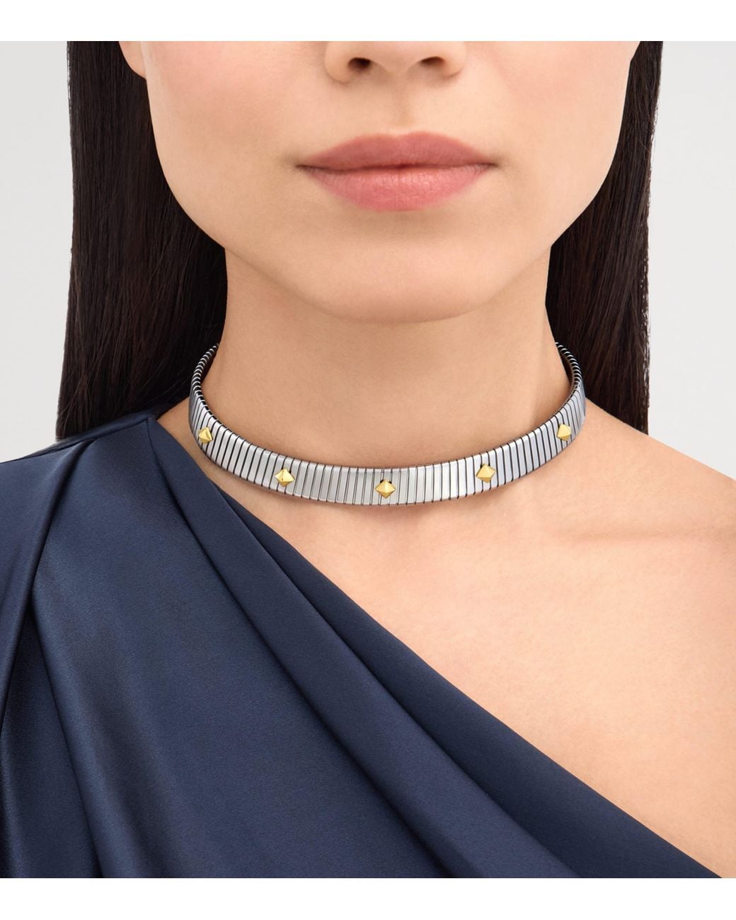 BVLGARI Metallic And Stainless Steel Tubogas Necklace
