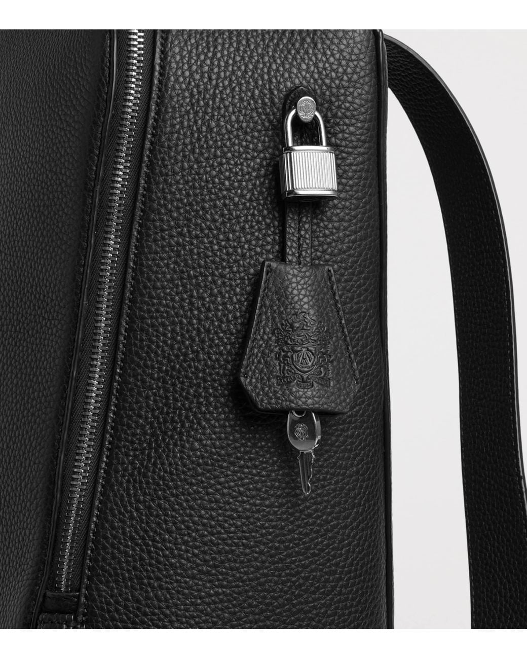 Dunhill Black Leather Bourdon 32 Backpack for men