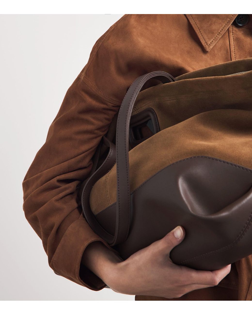 Arma Brown Lamb Suede Kaylee Shacket