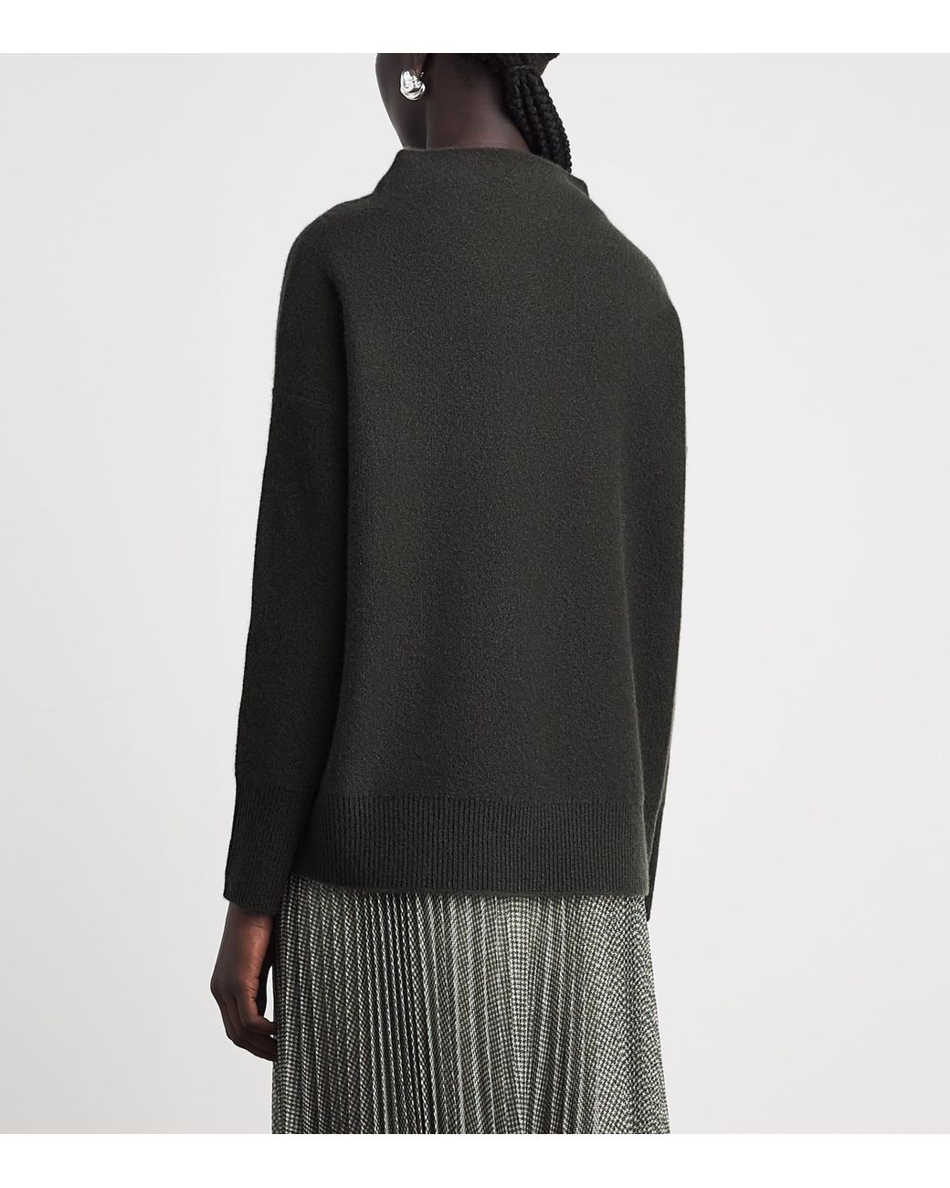 Vince Black Cashmere Funnel-Neck Sweater