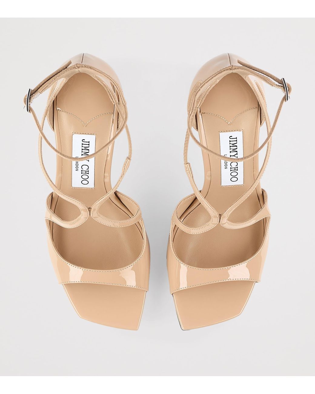Jimmy Choo Brown Azia 95 Patent Leather Sandals