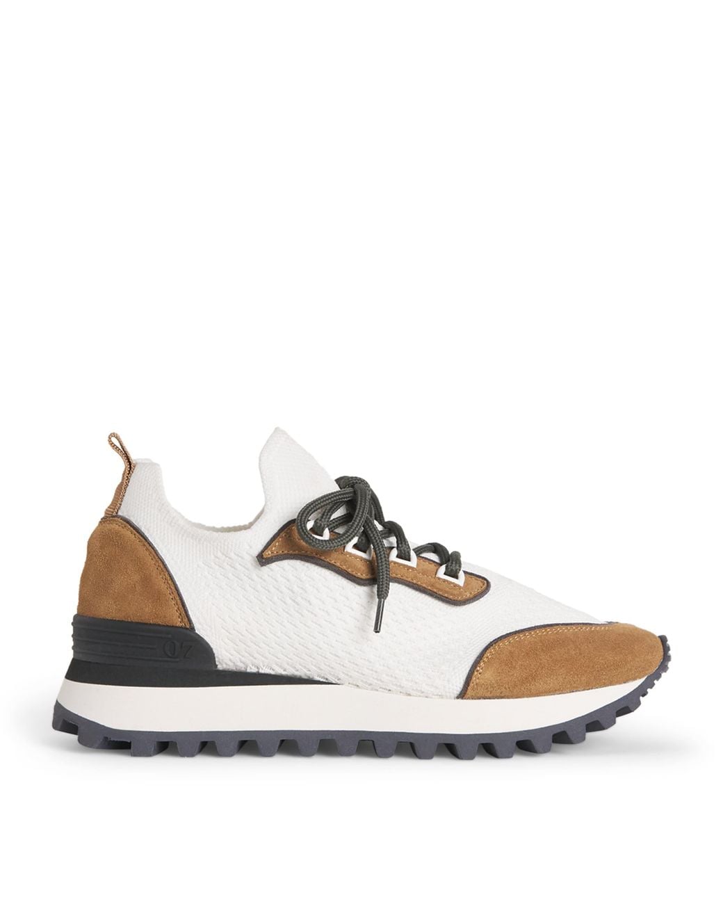 Eleventy White Leather Mesh Sneakers