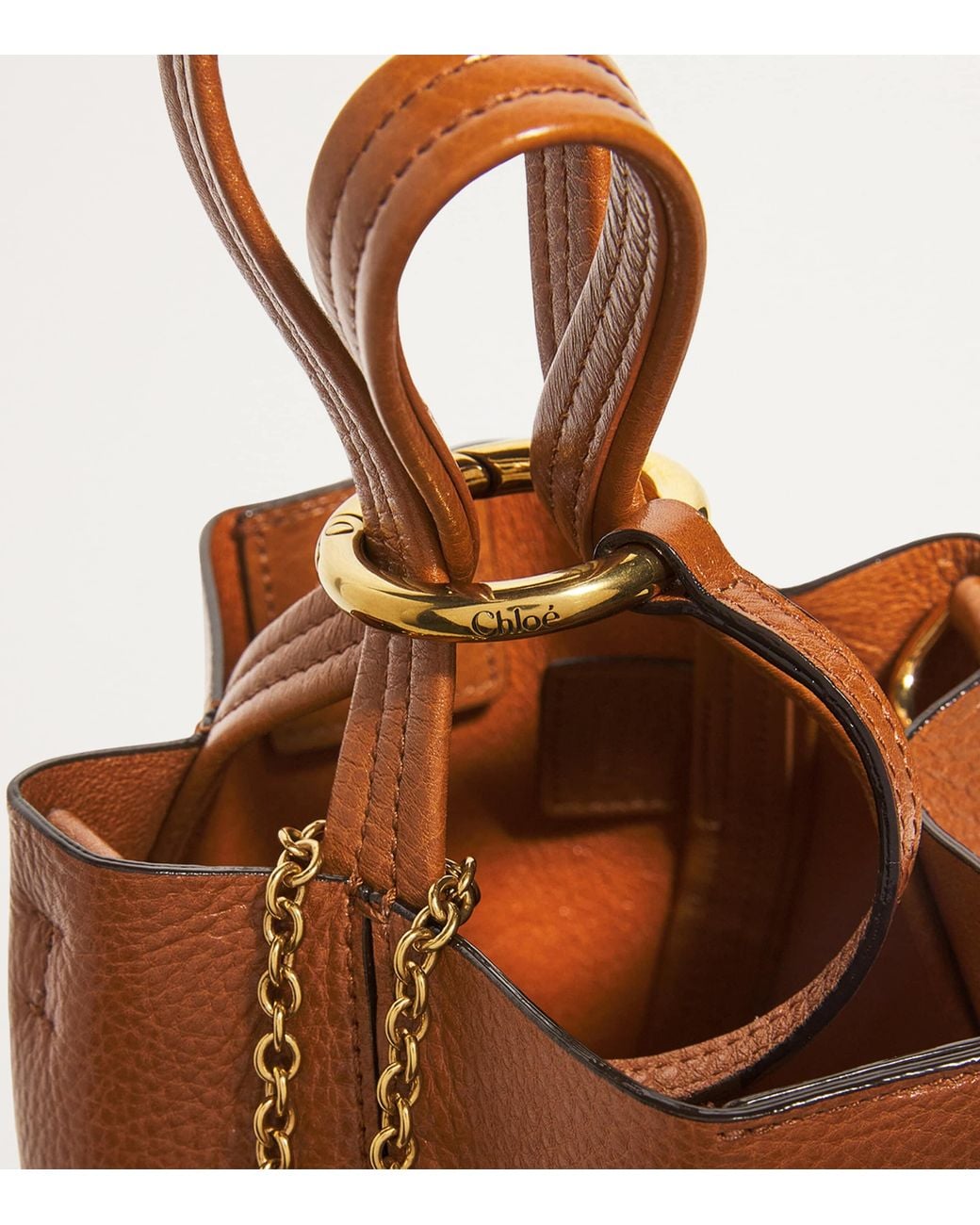 Chloé Brown Small Calfskin Spin Tote Bag